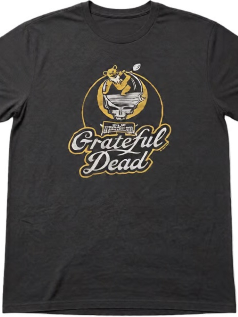 HOMAGE Black Grateful Dead Yellow & White Graphic Tee